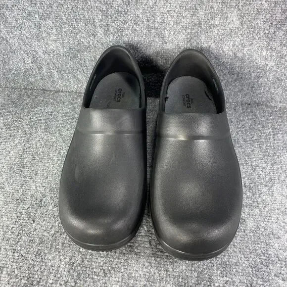 Crocs Clogs Shoes Womens 11 Black Neria Pro Work Slip Resistant Career Comfort - Picture 2 of 12